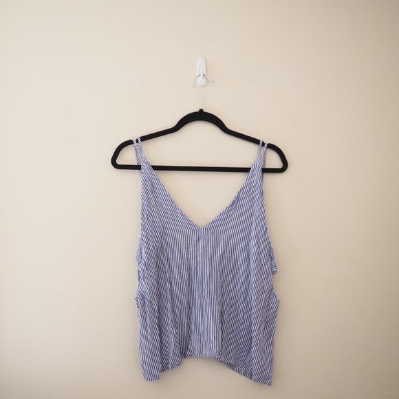 !! Lulus Adrift Blue White Stripe Tank Top sz xs - Picture 4 of 7